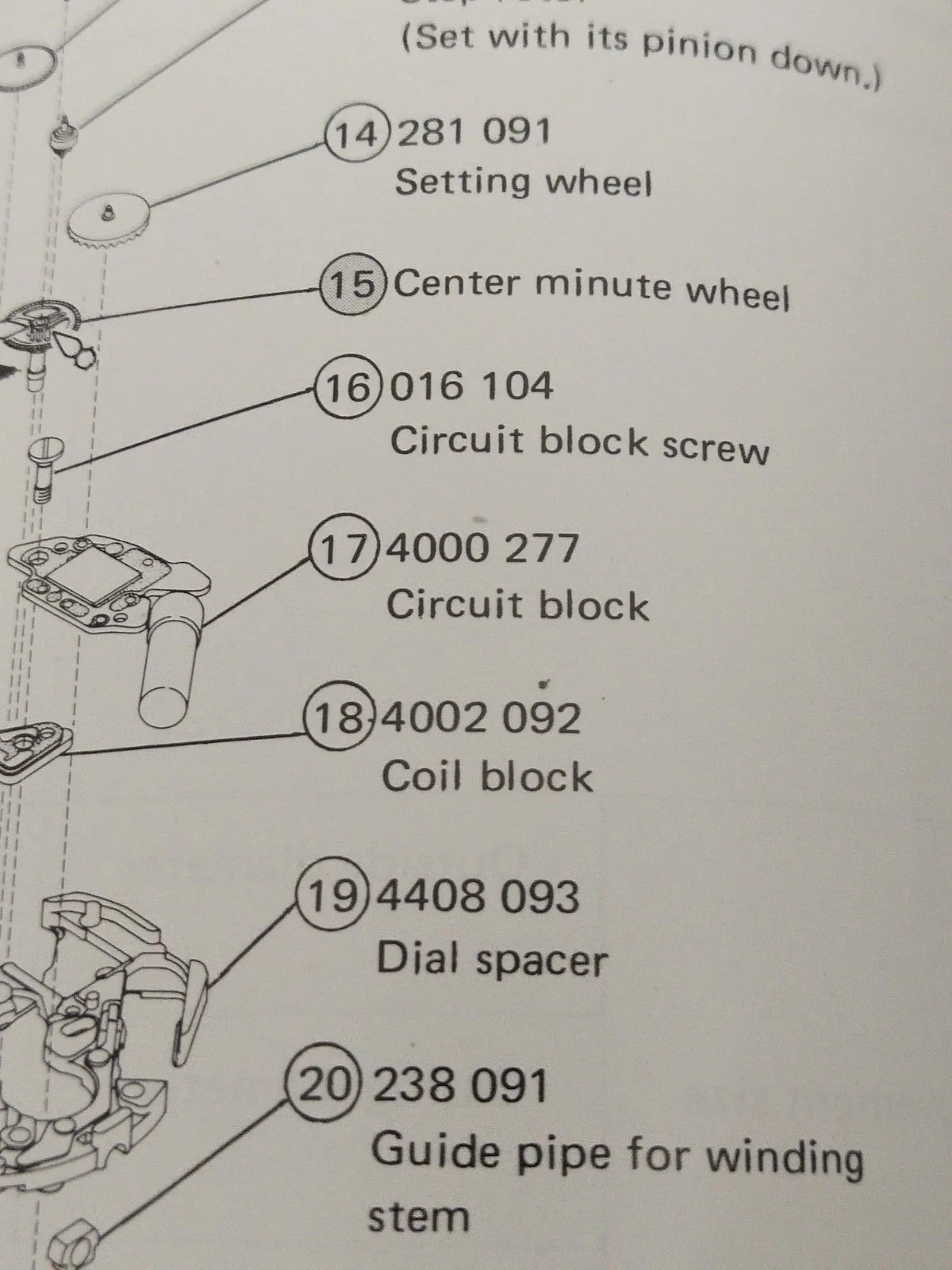 NOS Circuit Plock Seiko Cal / 2K02A /03A/Part . 4000 277
