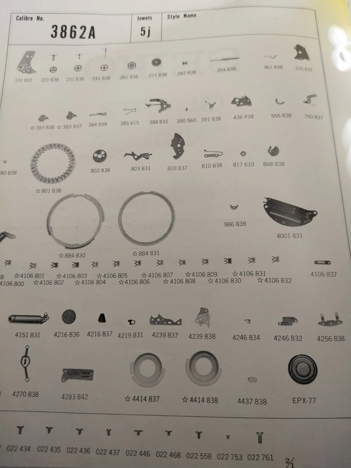 NOS Circuit Plock Seiko Cal / 3862A /3863A/ Part . 4001 831