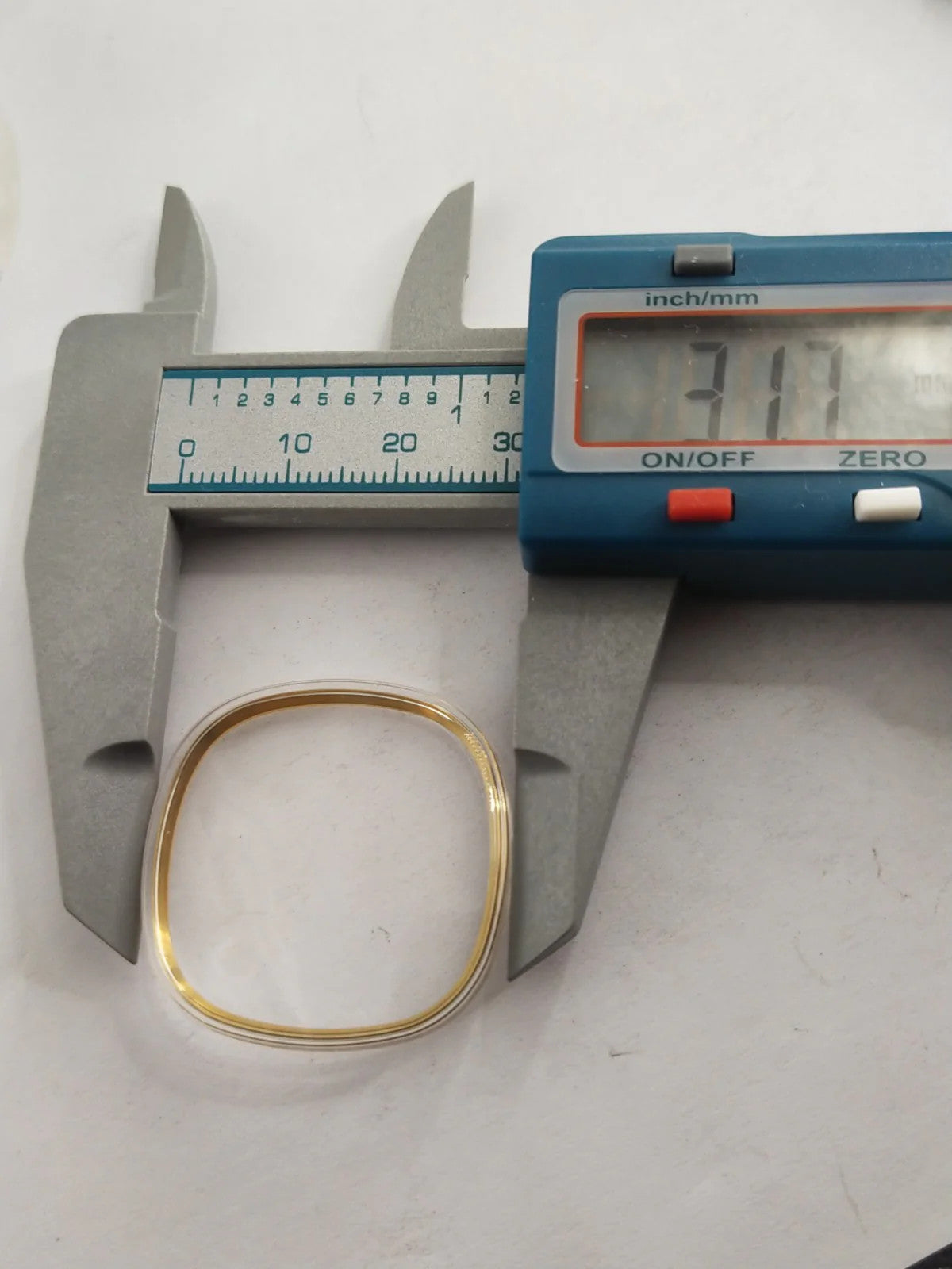 NOS Original Omega acrylic glass / Gold Tension Ring /With logo