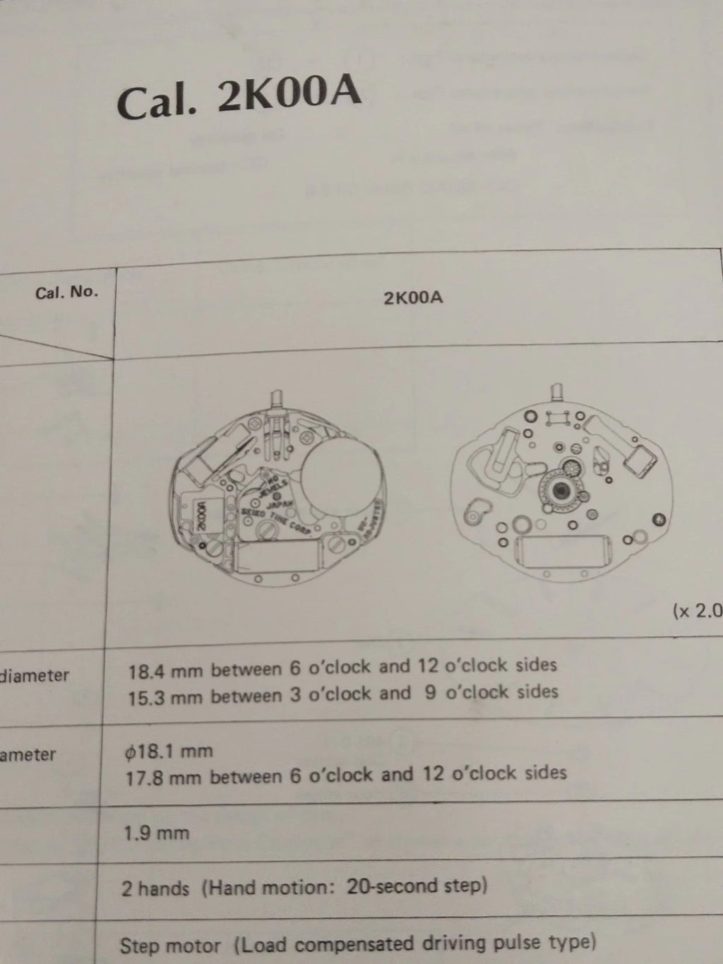 NOS Circuit Plock Seiko Cal / 2K00A /Part . 4000 321