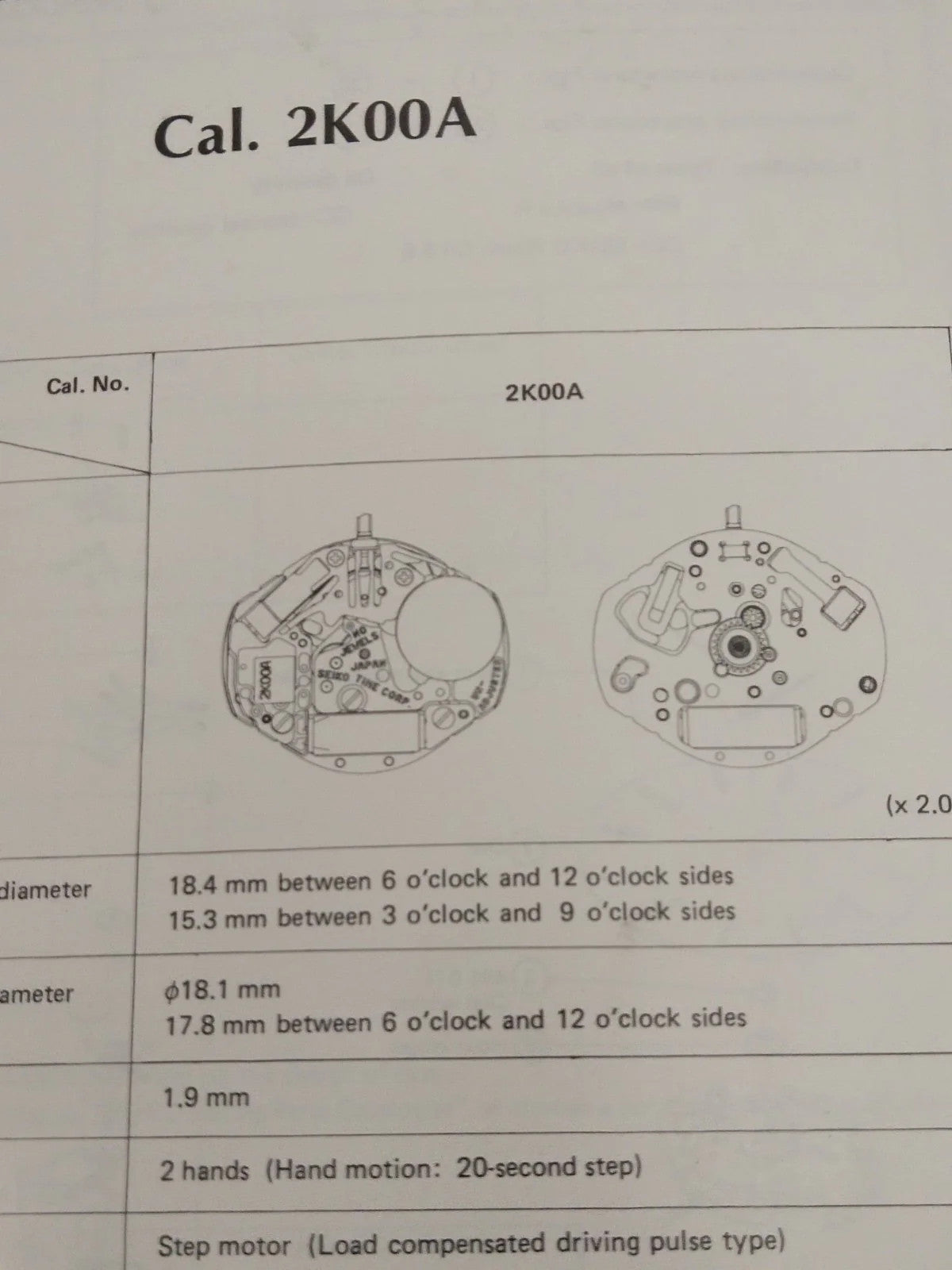 NOS Circuit Plock Seiko Cal / 2K00A /Part . 4000 321