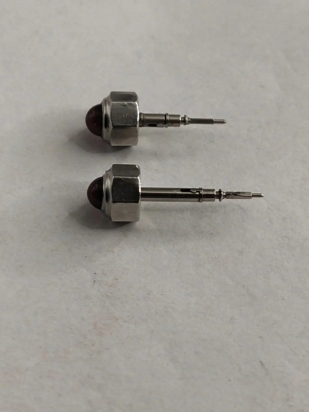 Original Cartier Stainless Steel Crown With Steam/ red ruby stone /Used /1ps