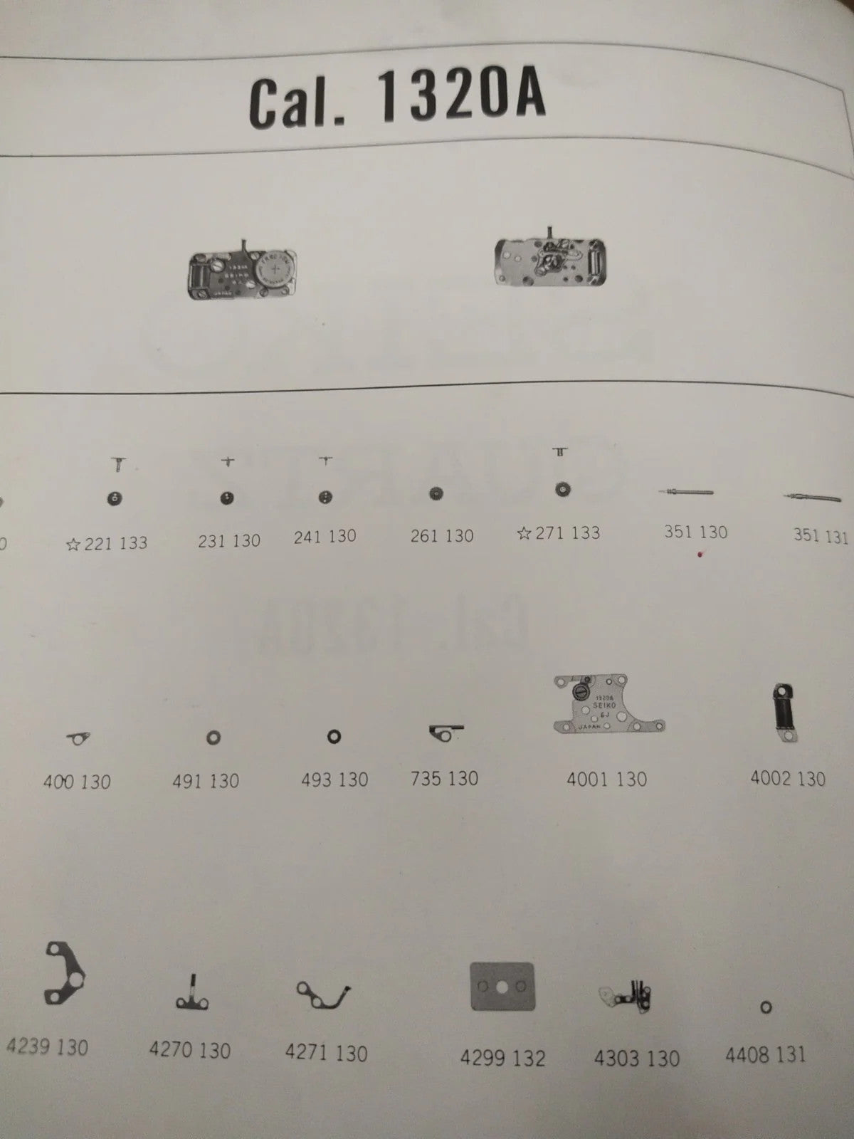 NOS Seiko original circuit Cal /1320A / part . 4001 130