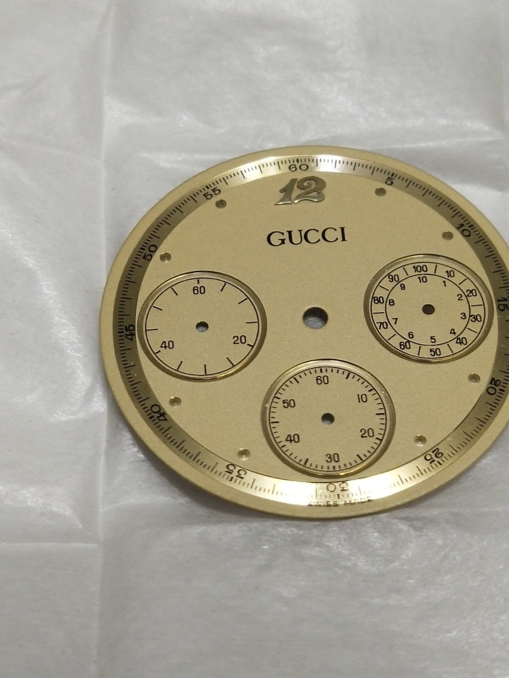 GUCCI Original / Dail  chronograph / Part No. 051.314/CA.CH A.9400M  gold color