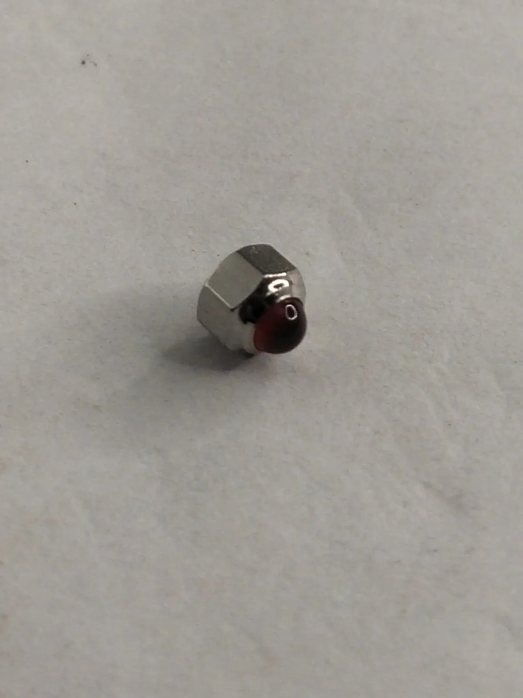 Original Cartier Stainless Steel Crown / red ruby stone /Used