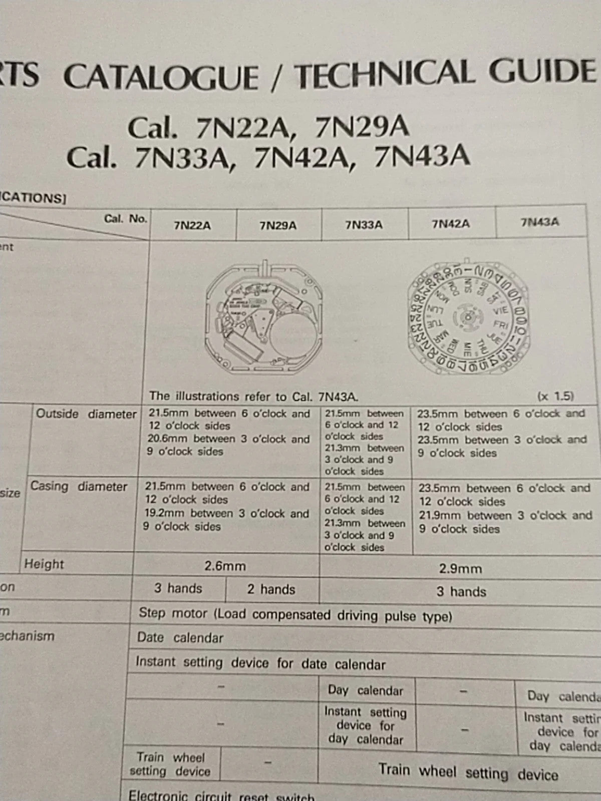 NOS Seiko circuit cal / 7N22A /29A/33A/42A/43A Part . 4000 811