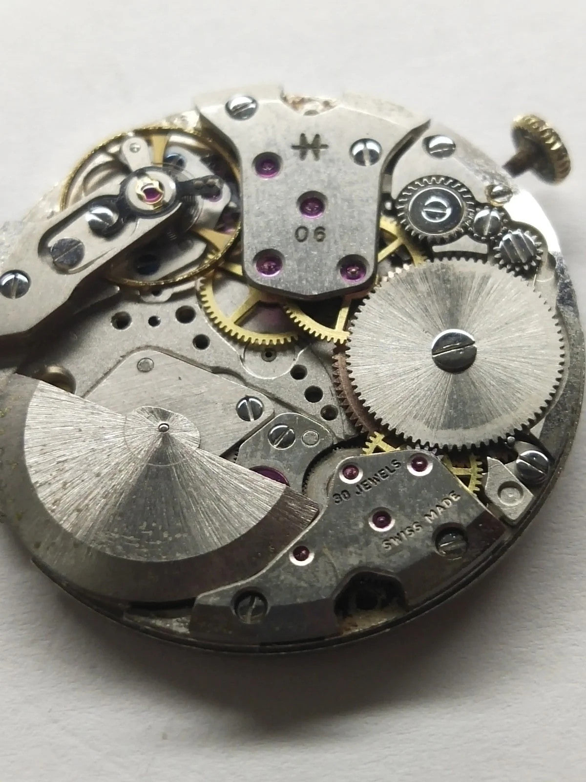 Hamilton automatic movement with dial and hands, fully working, used Cal .90