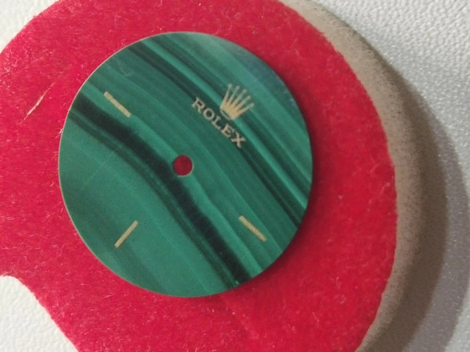 Rolex movement Cal 1400 With Malachite Dial /hands/ gold crown/ Full work /used