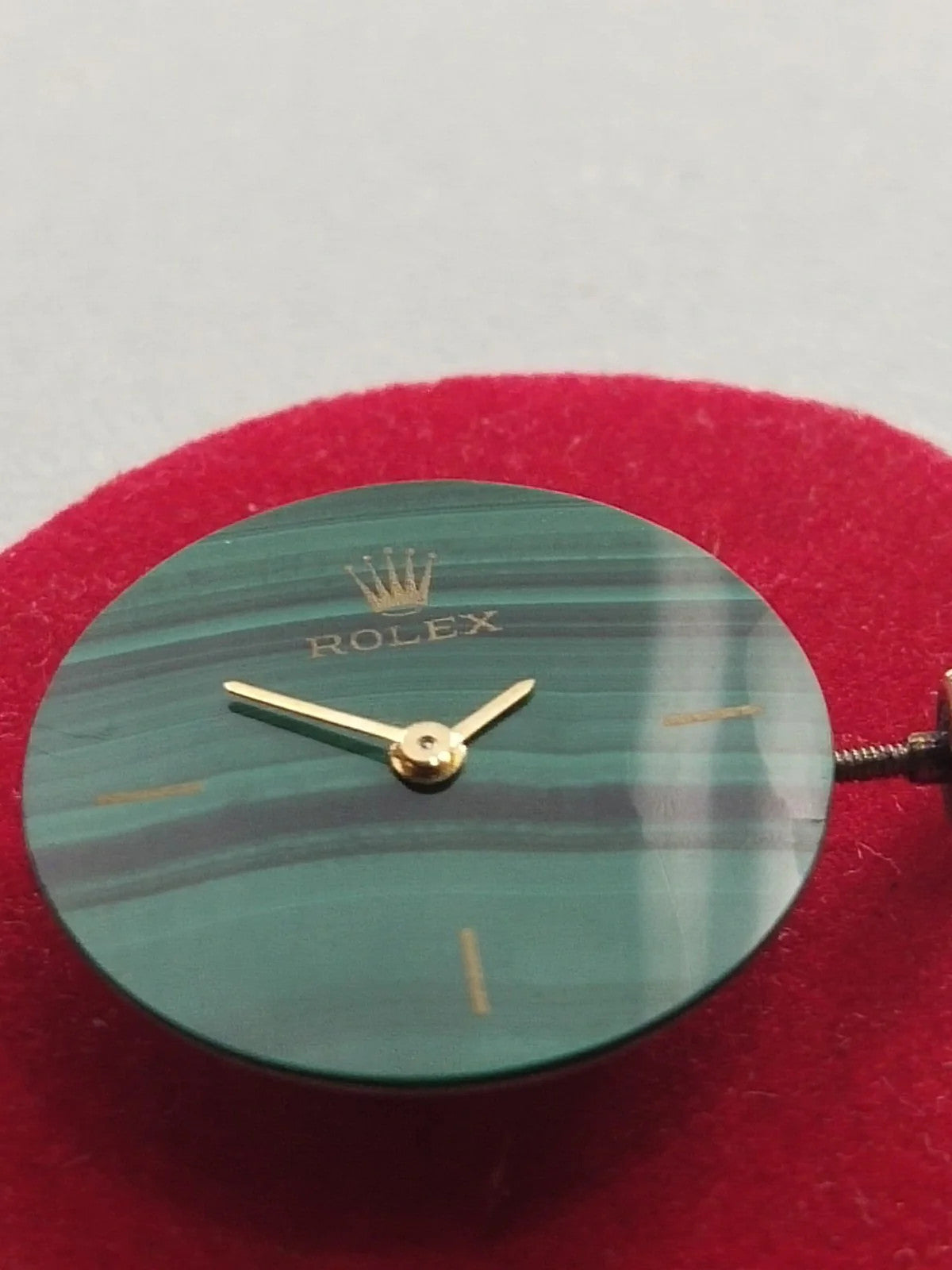 Rolex movement Cal 1400 With Malachite Dial /hands/ gold crown/ Full work /used