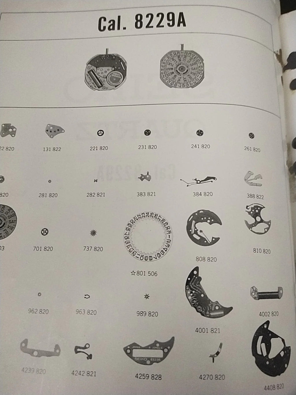 NOS circuit block Seiko Cal / 8223A /8229A/Part . 4001 821