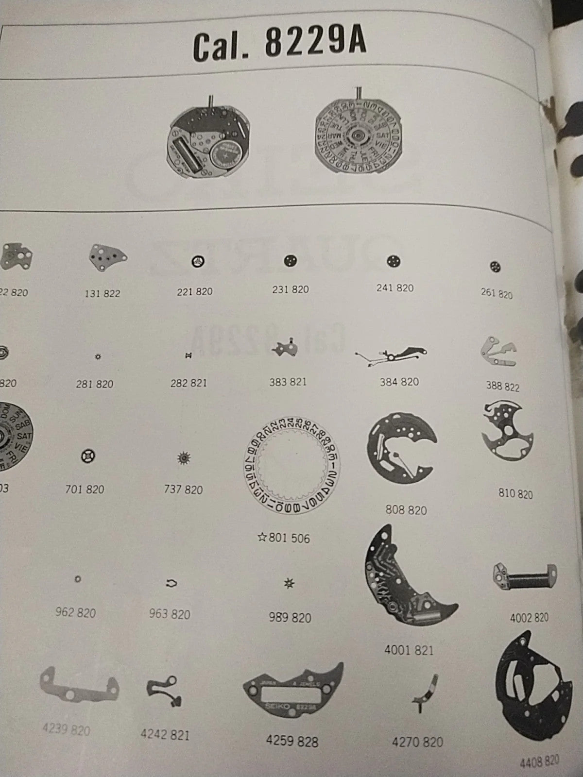 NOS circuit block Seiko Cal / 8223A /8229A/Part . 4001 821