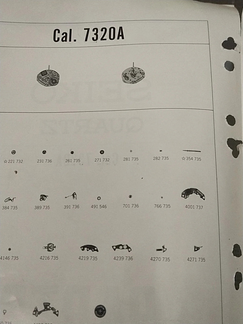 NOS Seiko circuit cal / 7320A Part . 4001 737