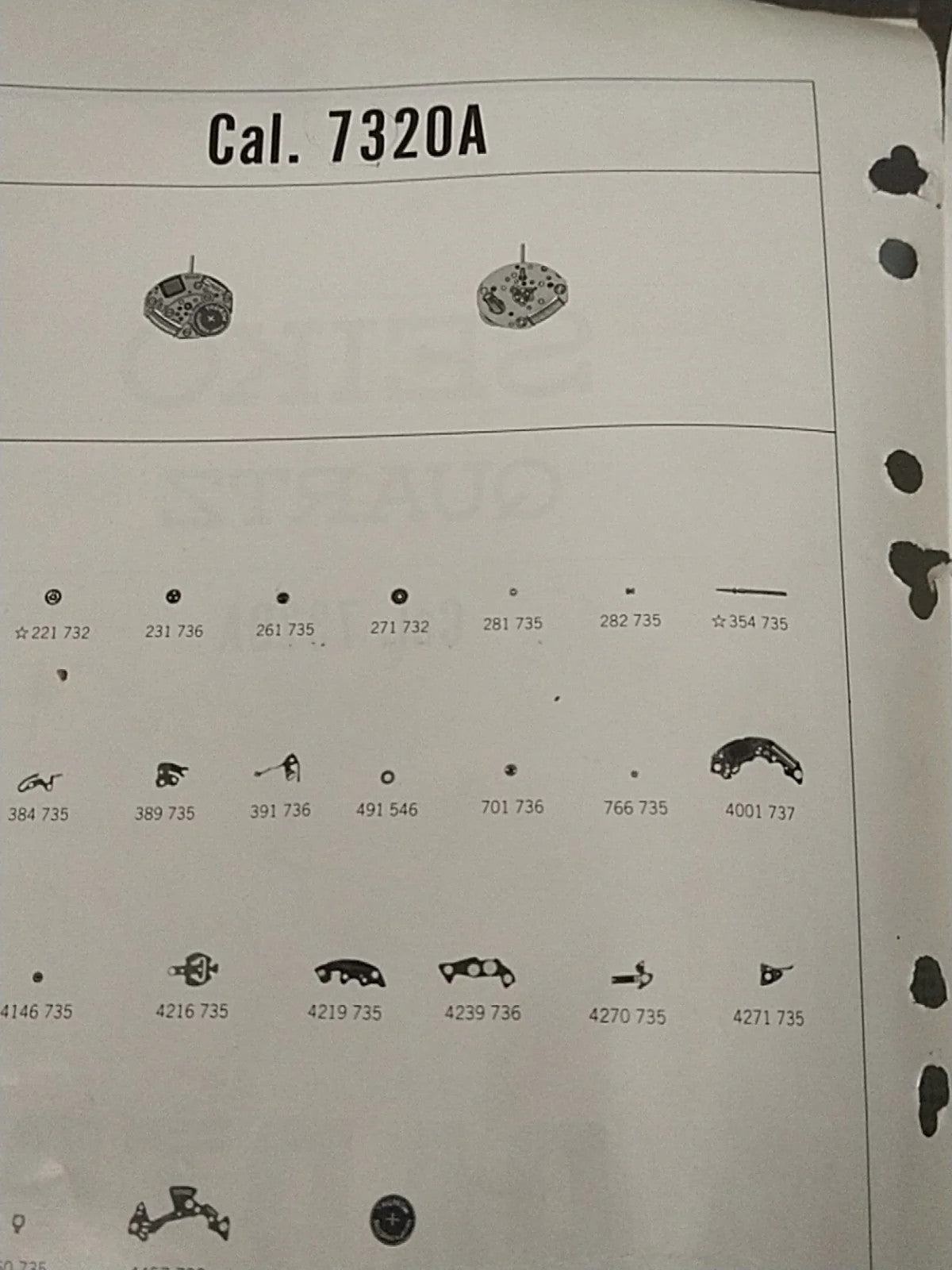 NOS Seiko circuit cal / 7320A Part . 4001 737