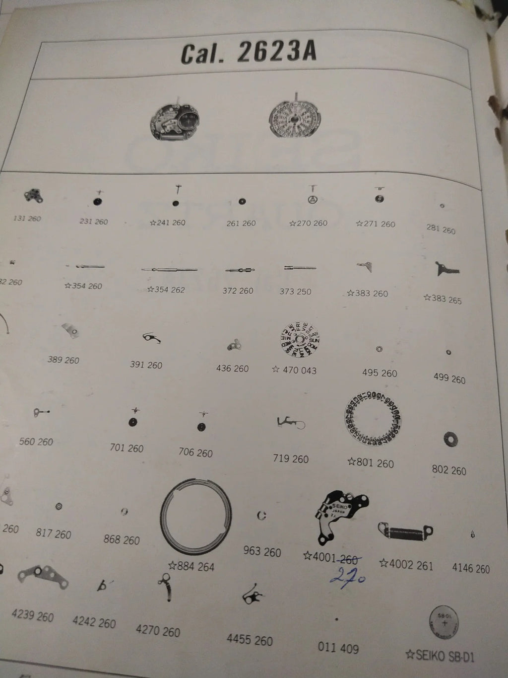 NOS Circuit Plock Seiko Cal / 2623A /Part . 4001 270