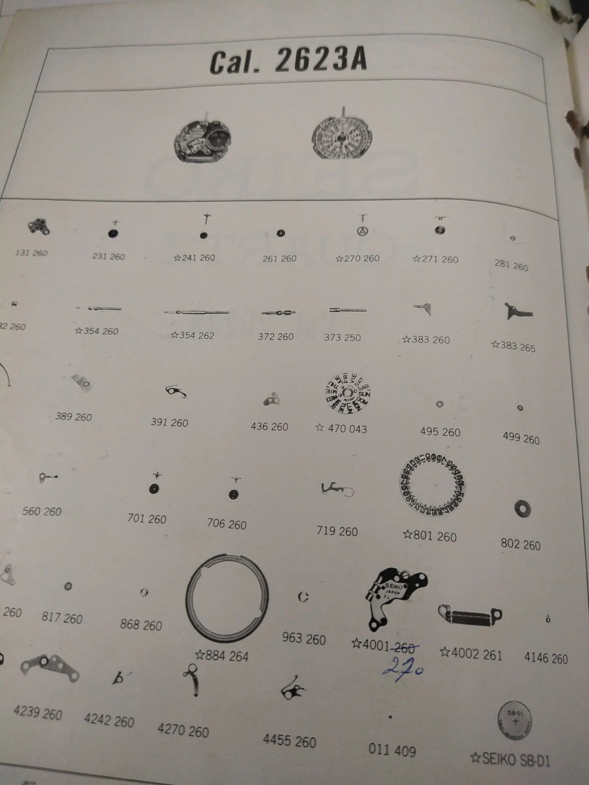 NOS Circuit Plock Seiko Cal / 2623A /Part . 4001 270