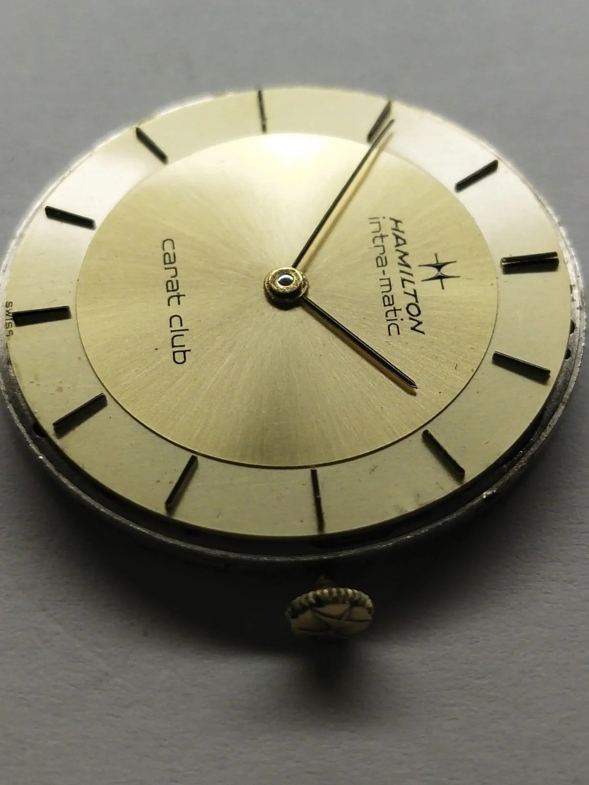 Hamilton automatic movement with dial and hands, fully working, used Cal .90