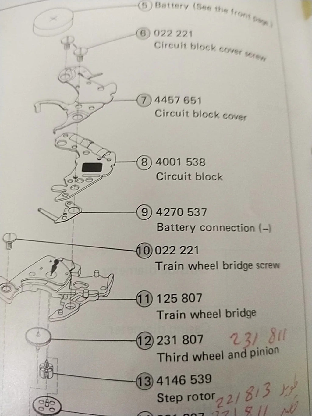 NOS Circuit Plock Seiko Cal / 1F20A /Part . 4001 538