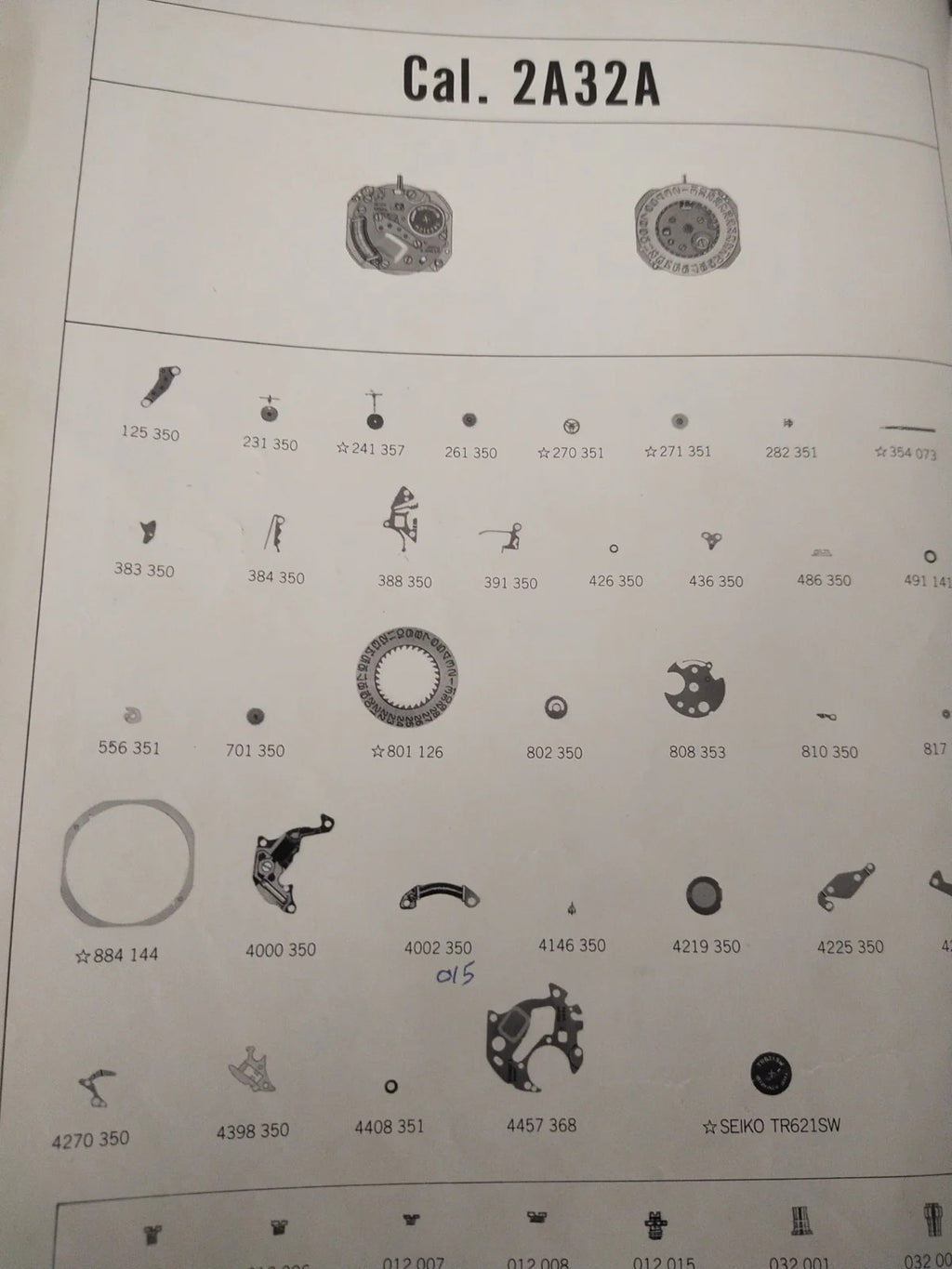 NOS Seiko original circuit part . 4000 350 /Cal . 2A32A/2A22/23/27/29