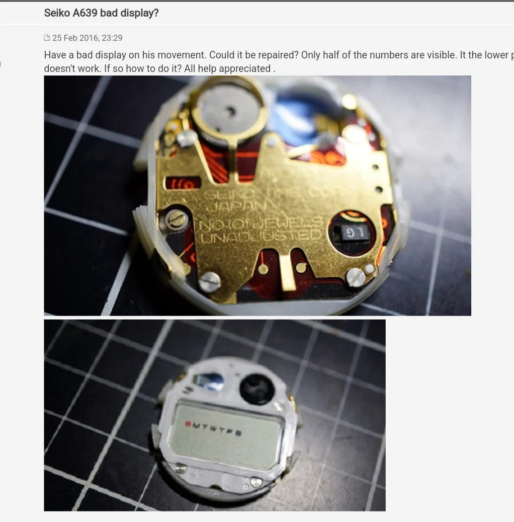 NOS Seiko circuit Plock Cal . A639 Part . 4001 241