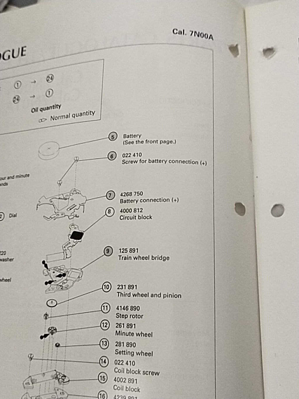 NOS Seiko circuit cal / 7N00A/7N01A Part . 4000 812