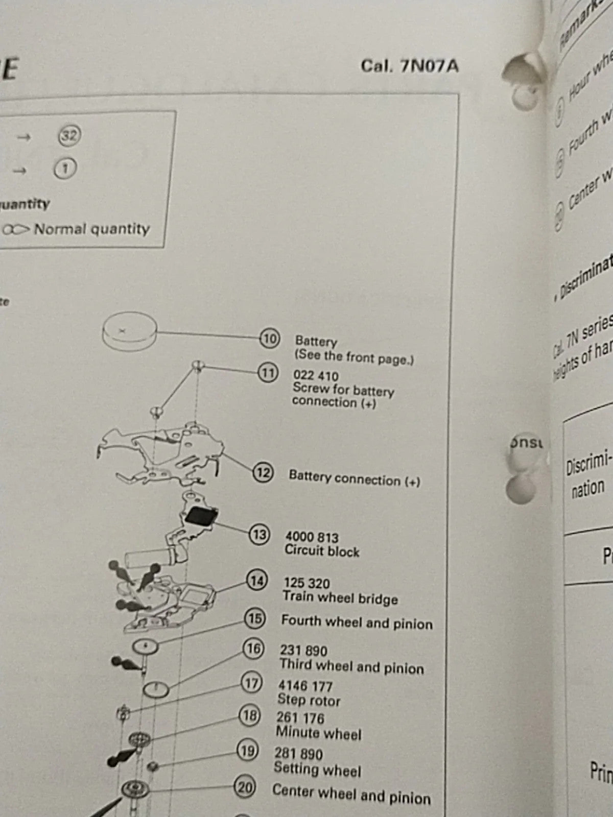 NOS Seiko circuit cal / 7N07A/7N36A / Part . 4000 813