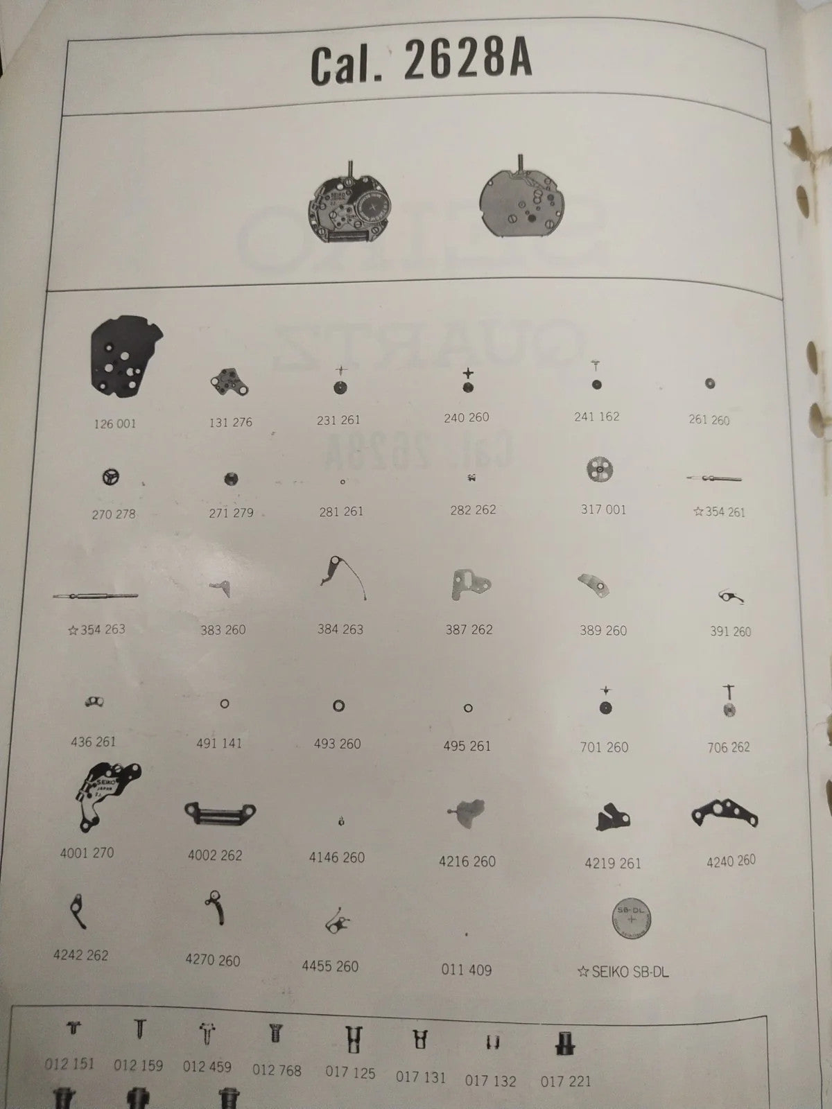 NOS Circuit Plock Seiko Cal / 2628A /2626A/2626BPart . 4001 270