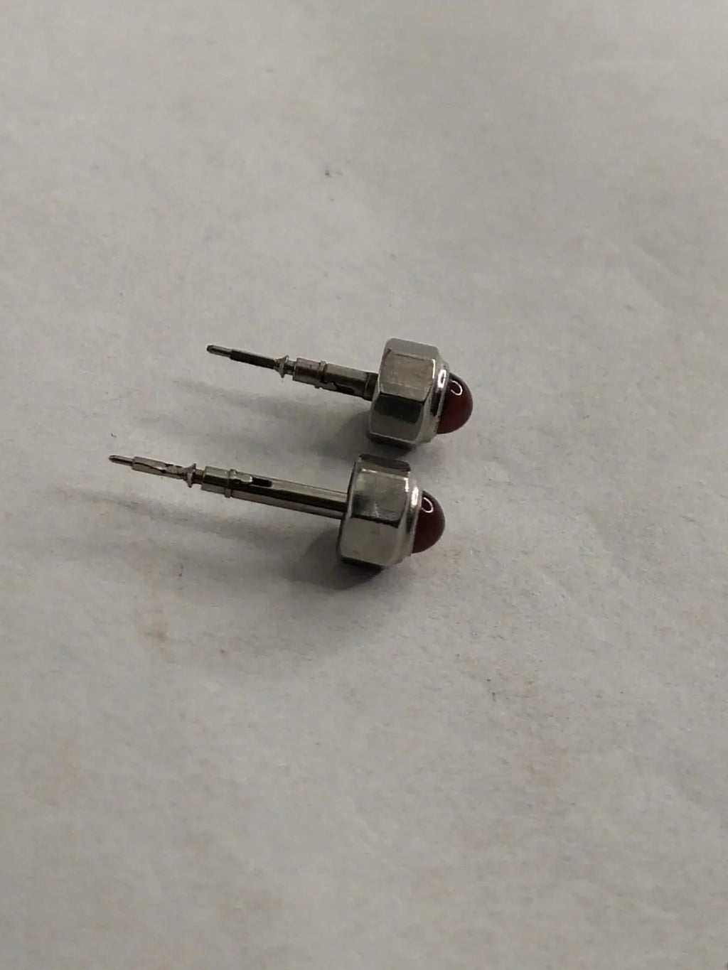 Original Cartier Stainless Steel Crown With Steam/ red ruby stone /Used /1ps