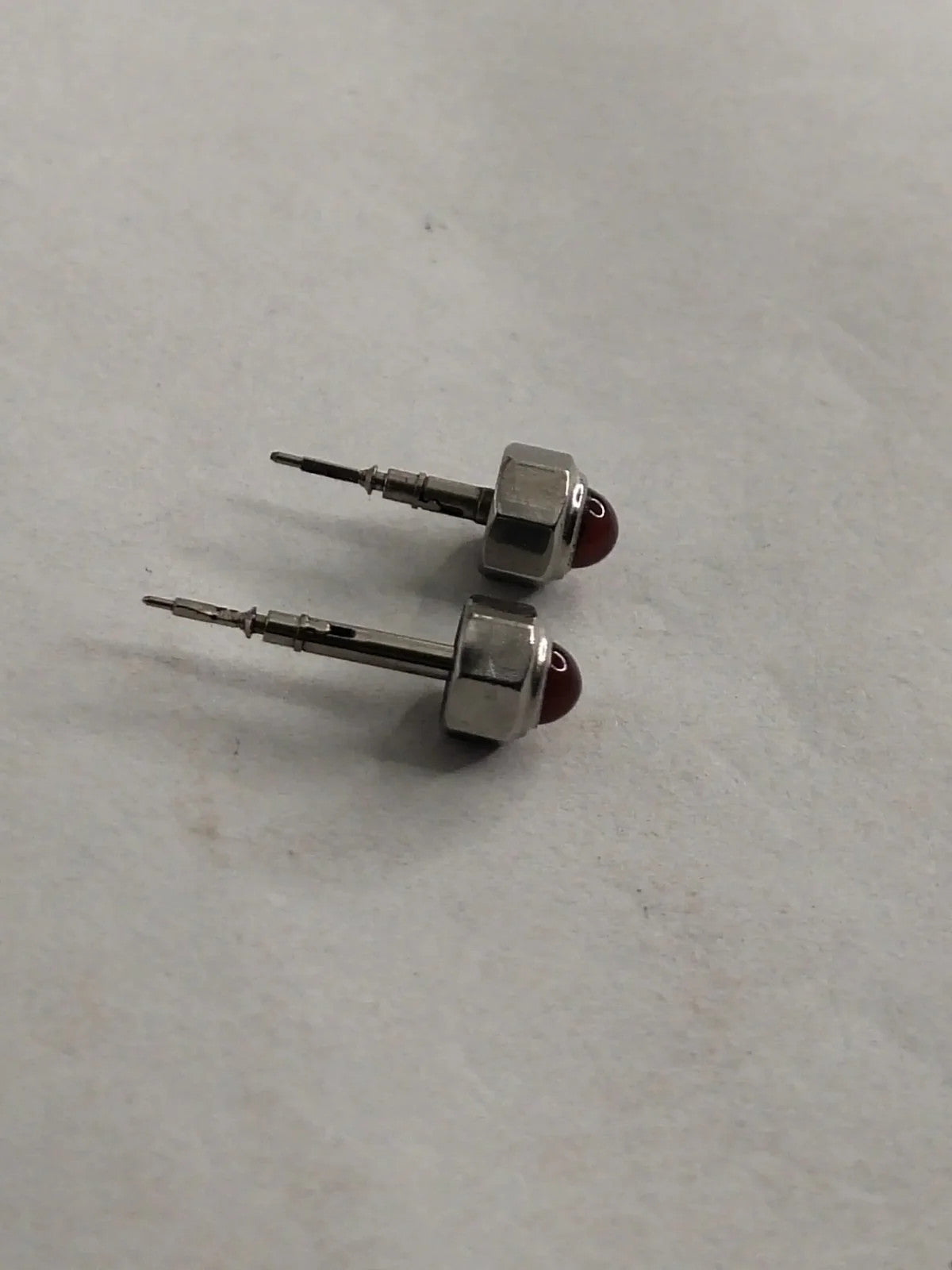 Original Cartier Stainless Steel Crown With Steam/ red ruby stone /Used /1ps