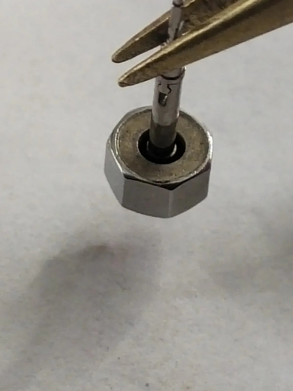 Original Cartier Stainless Steel Crown With Steam/ red ruby stone /Used /1ps