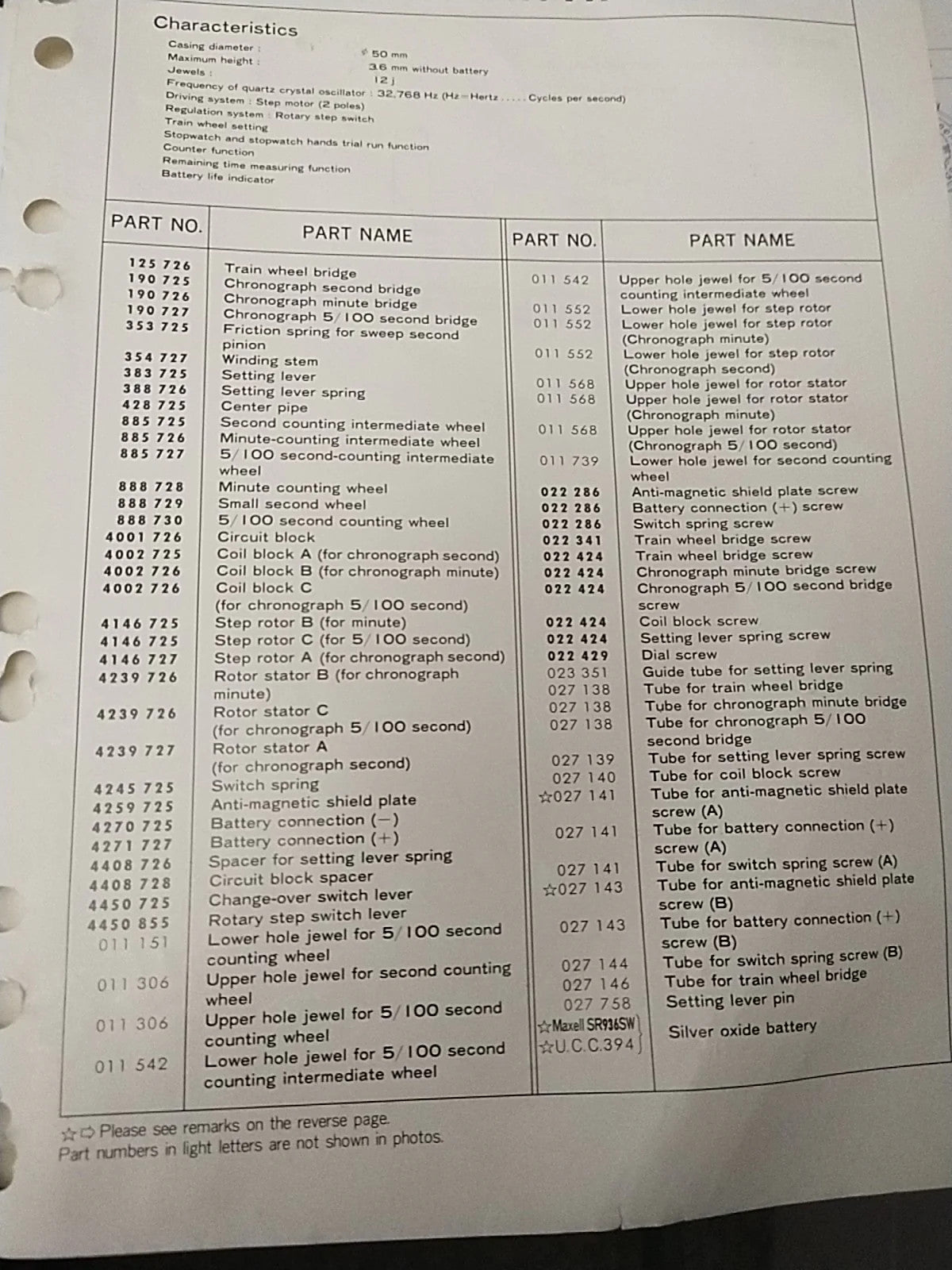 NOS Seiko Cal / 7A07A Part . All parts are available except the circuit.