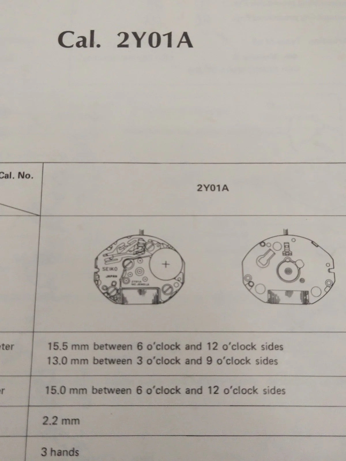 NOS Circuit Plock Seiko Cal / 2Y01A /Part . 4000 353
