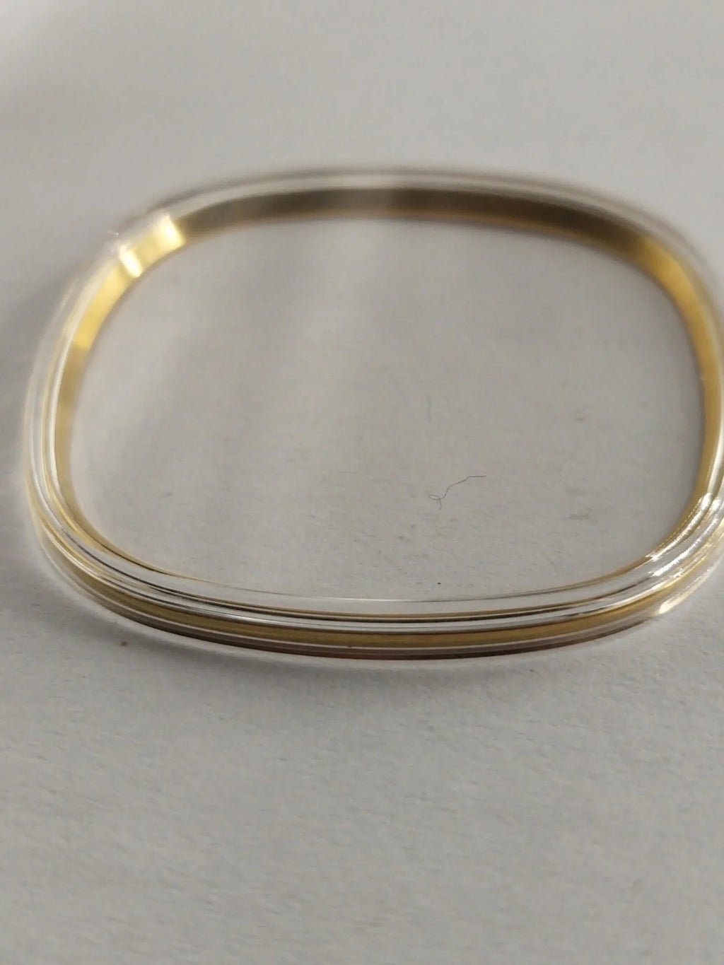 NOS Original Omega acrylic glass / Gold Tension Ring /With logo