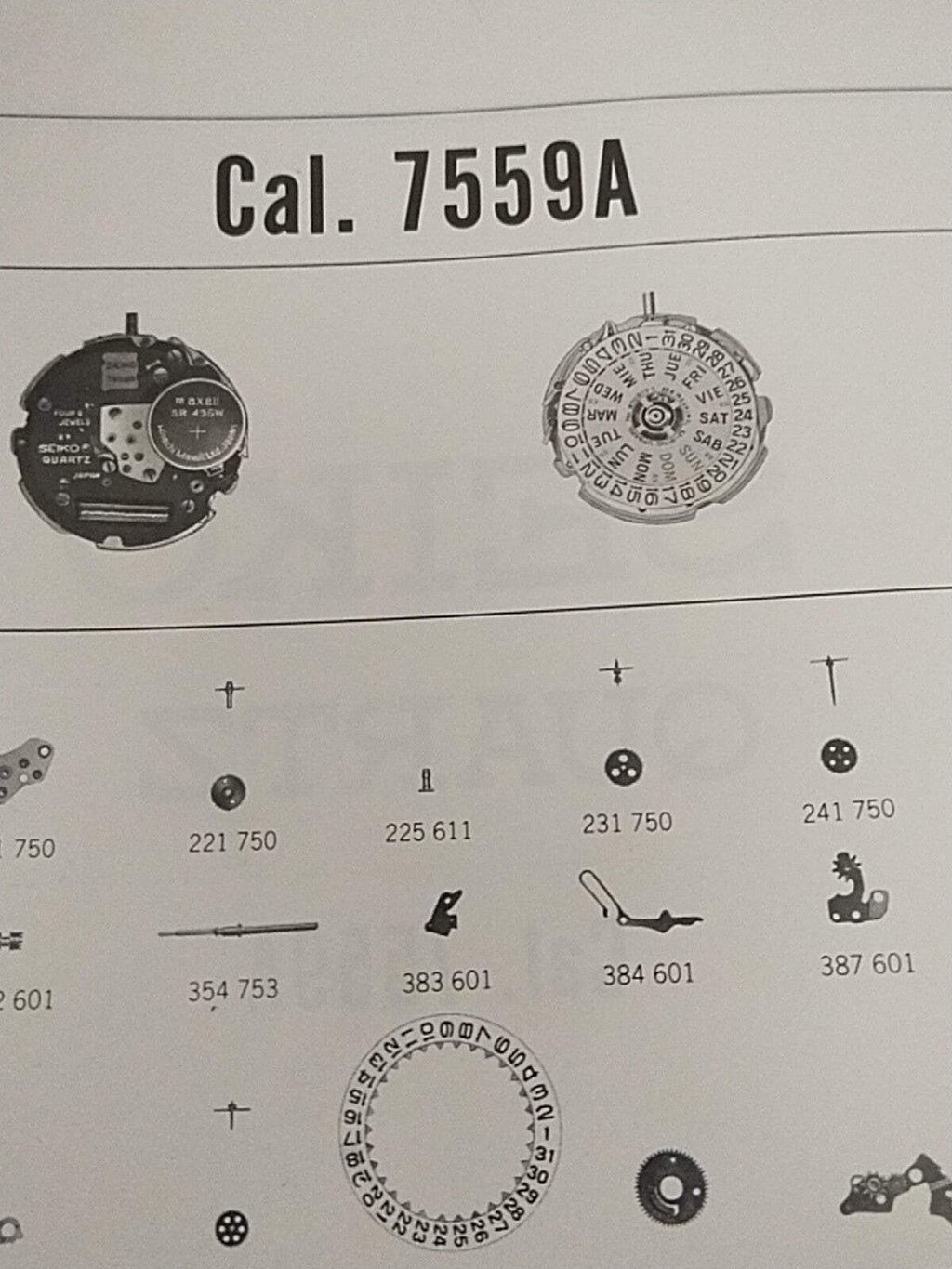 NOS Seiko Circuit block Cal. 7559A Part . 4001 751