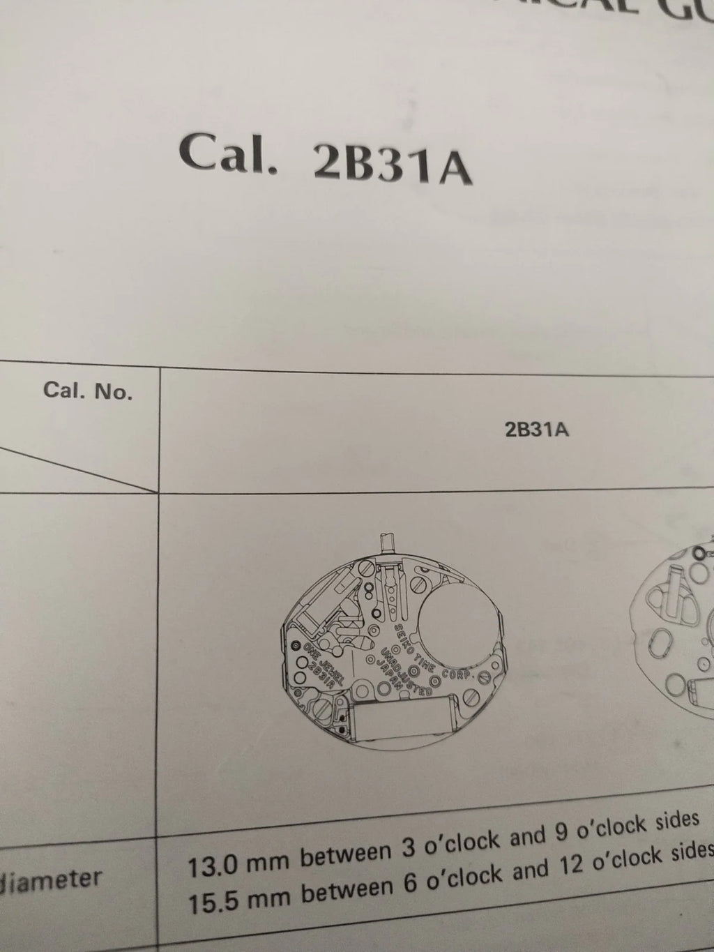 NOS Circuit Plock Seiko Cal . 2B31A / Part . 4000 375
