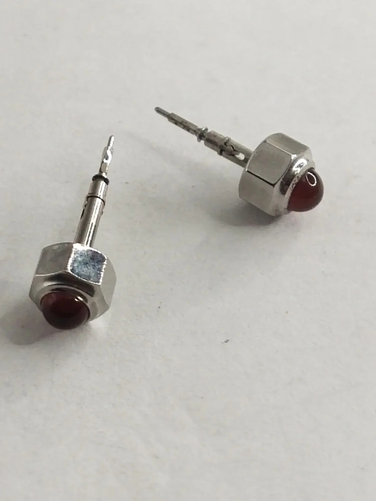 Original Cartier Stainless Steel Crown With Steam/ red ruby stone /Used /1ps