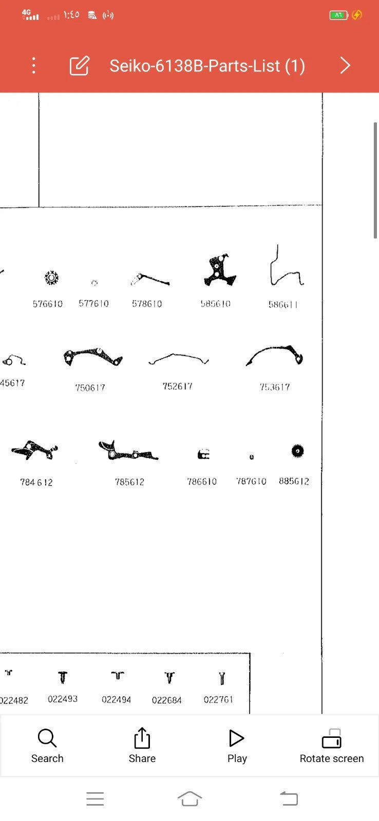 NOS SEIKO Original Part /706 610/6138/6139 chronograph finger