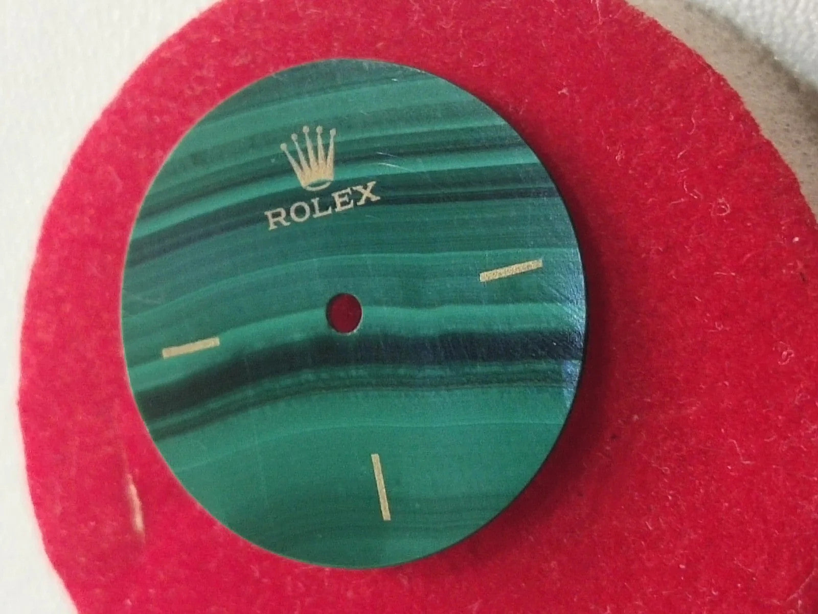 Rolex movement Cal 1400 With Malachite Dial /hands/ gold crown/ Full work /used