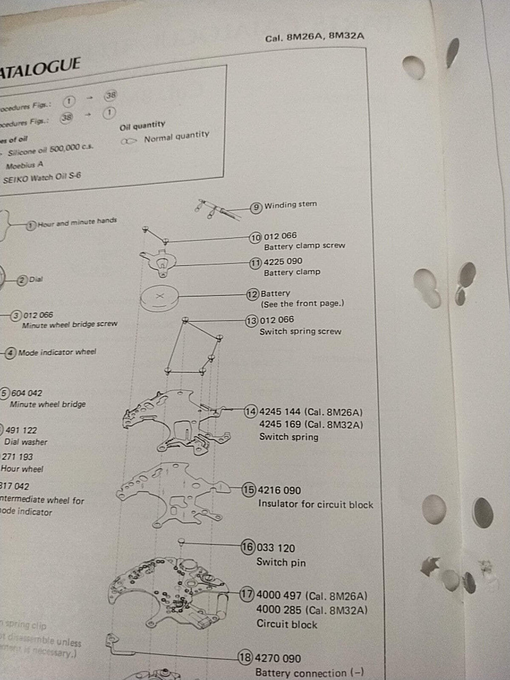 NOS Seiko Circuit block Cal. 8M26A /8M32A/Part . 4000 285/497 Price for one piec