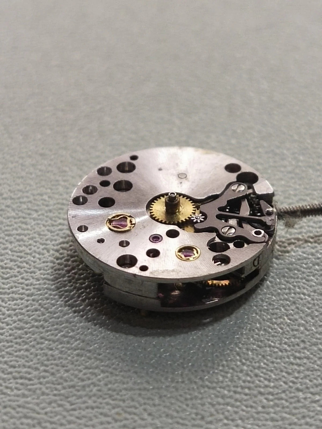 Rolex movement Cal 1400 With Malachite Dial /hands/ gold crown/ Full work /used