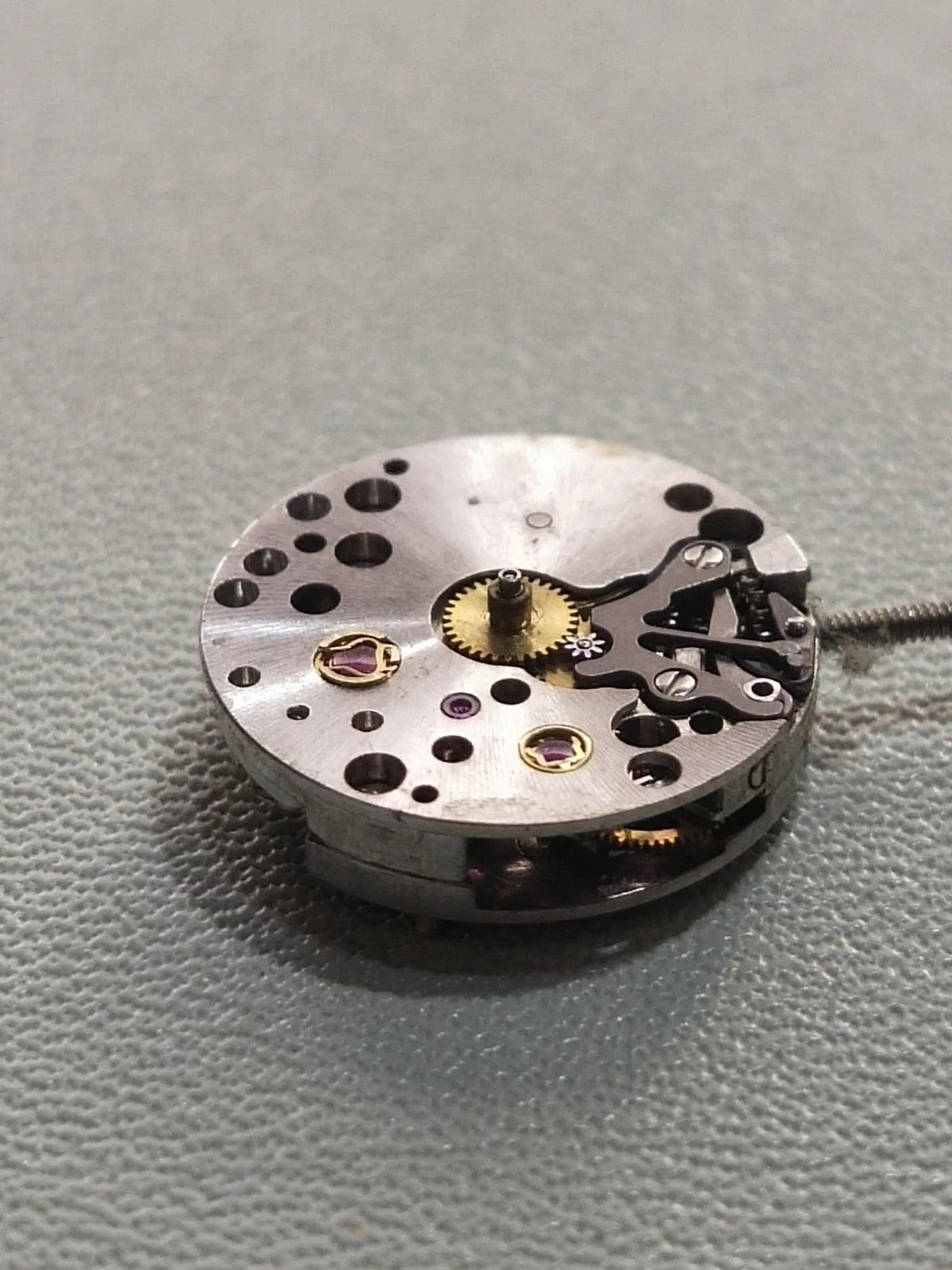 Rolex movement Cal 1400 With Malachite Dial /hands/ gold crown/ Full work /used