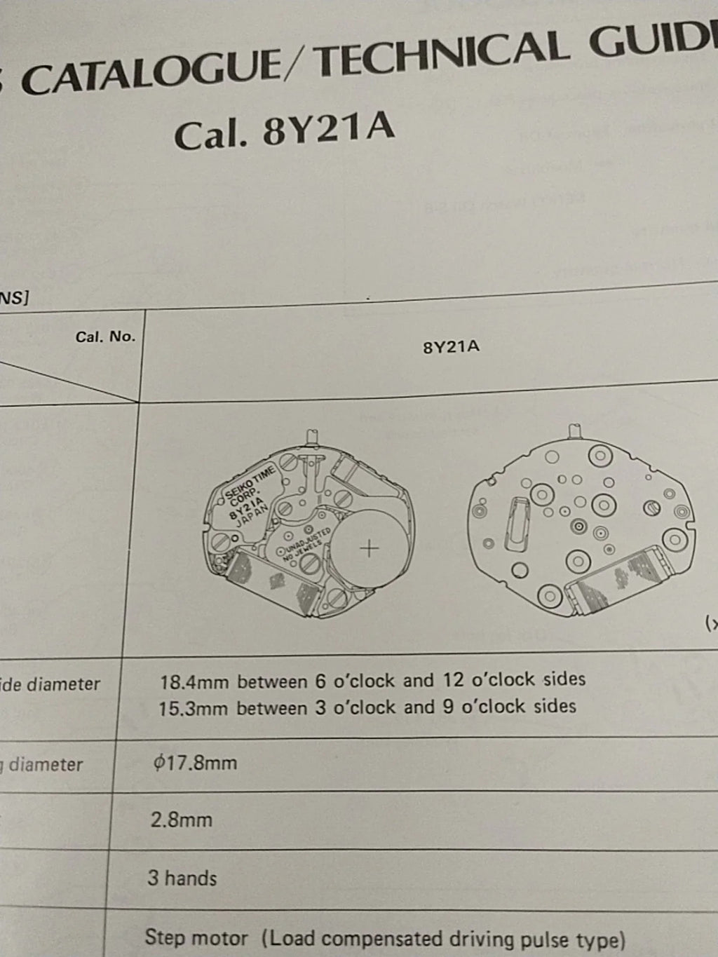 NOS circuit block Seiko Cal / 8Y21A Part . 4000 284