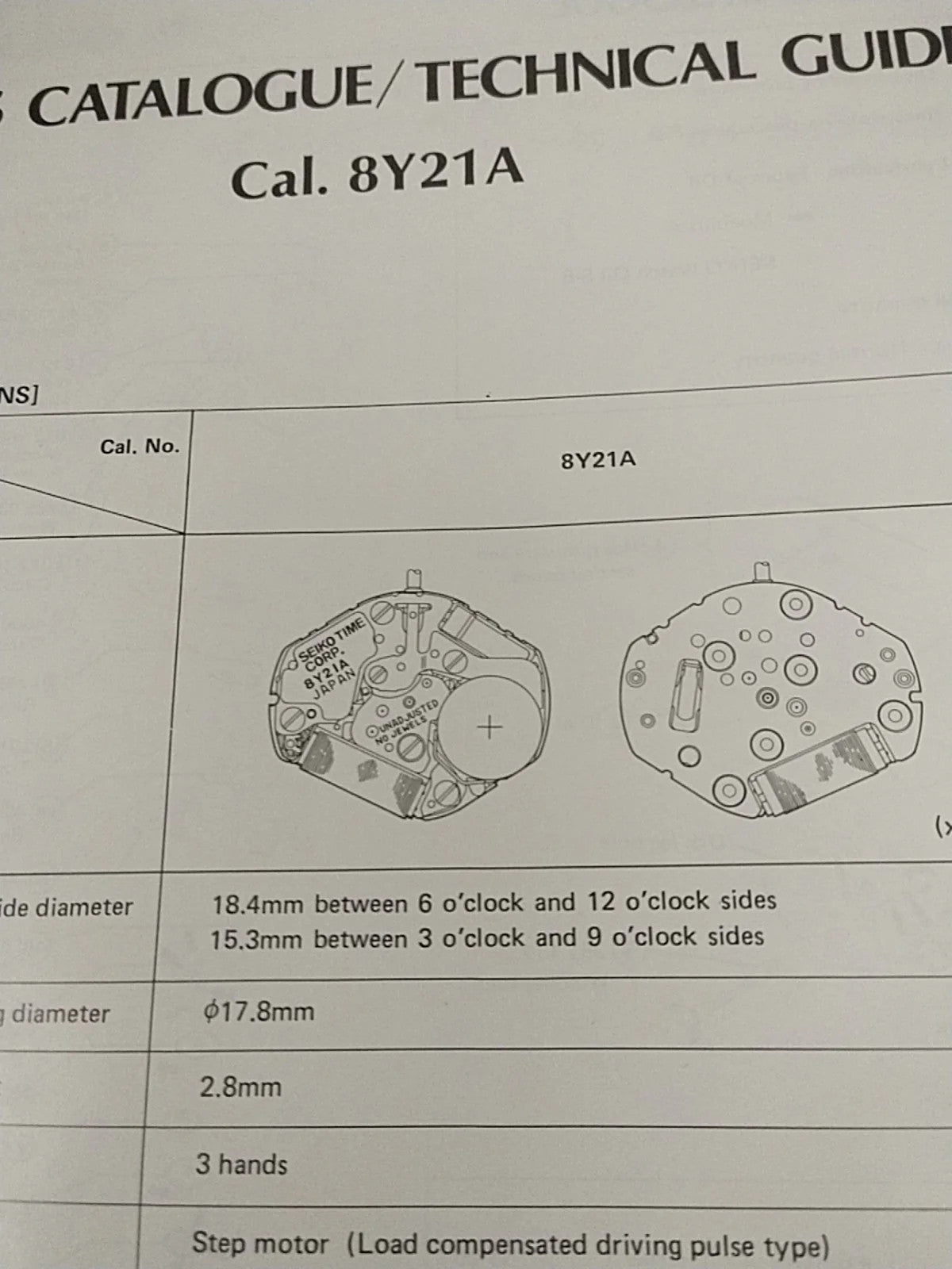 NOS circuit block Seiko Cal / 8Y21A Part . 4000 284