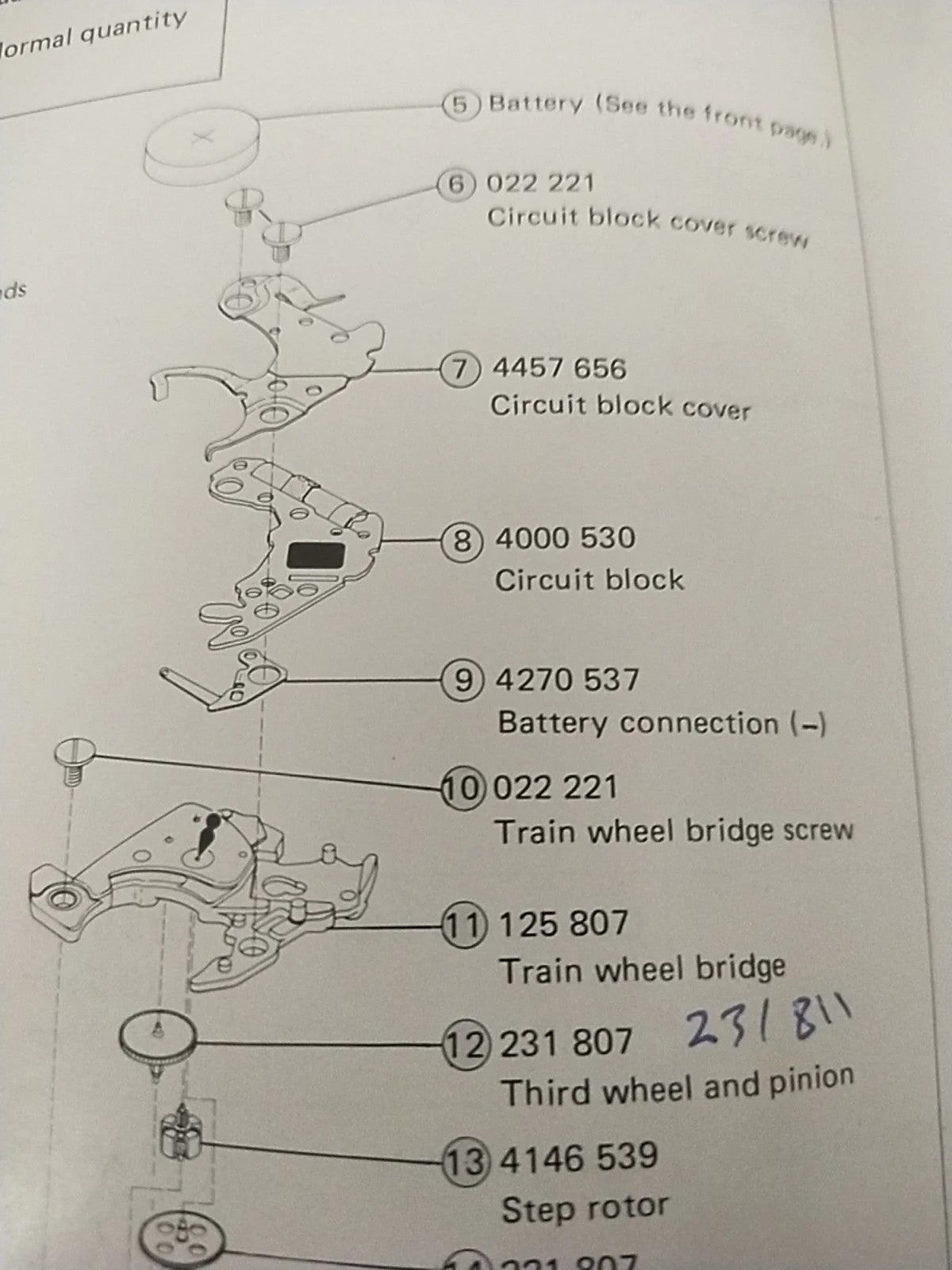NOS Circuit Plock Seiko Cal / Y150A/Part . 4000 530