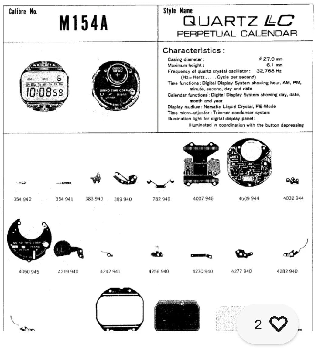 NOS Circuit Plock connection Seiko Part . 4007 946 /Cal M145A