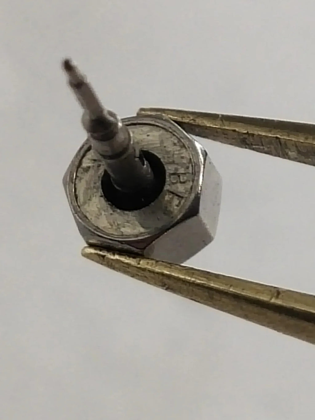 Original Cartier Stainless Steel Crown With Steam/ red ruby stone /Used /1ps