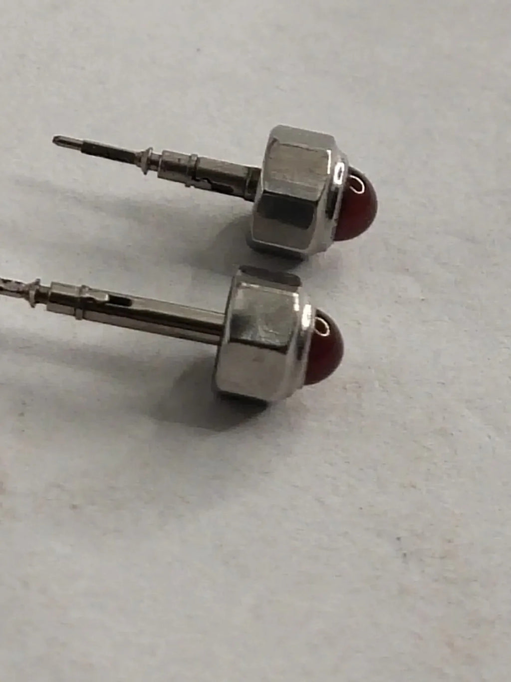 Original Cartier Stainless Steel Crown With Steam/ red ruby stone /Used /1ps