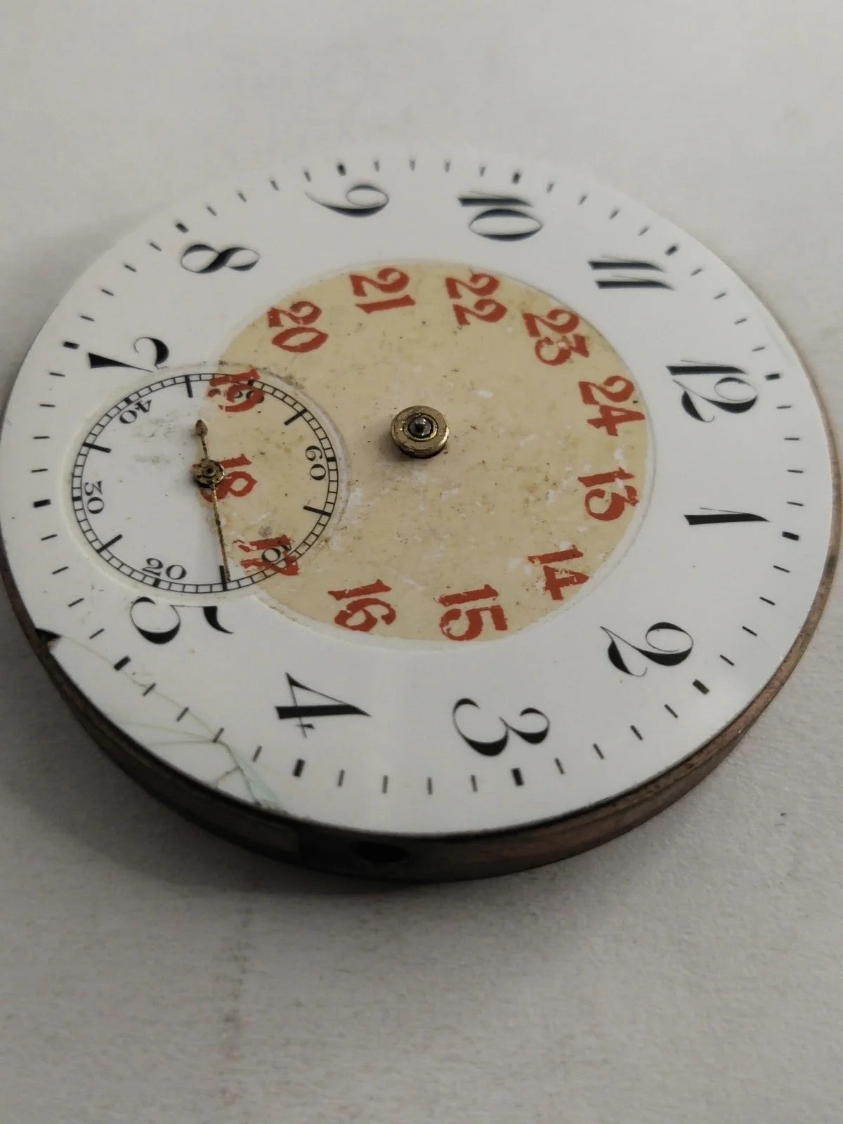 Pocket watch movement without steam...works perfectly
