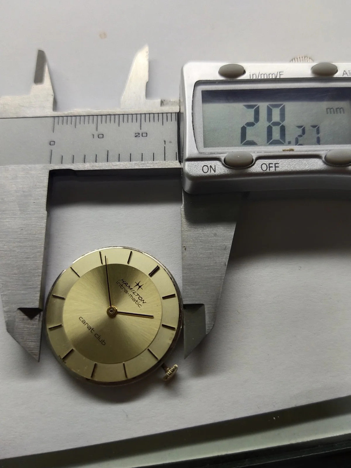 Hamilton automatic movement with dial and hands, fully working, used Cal .90