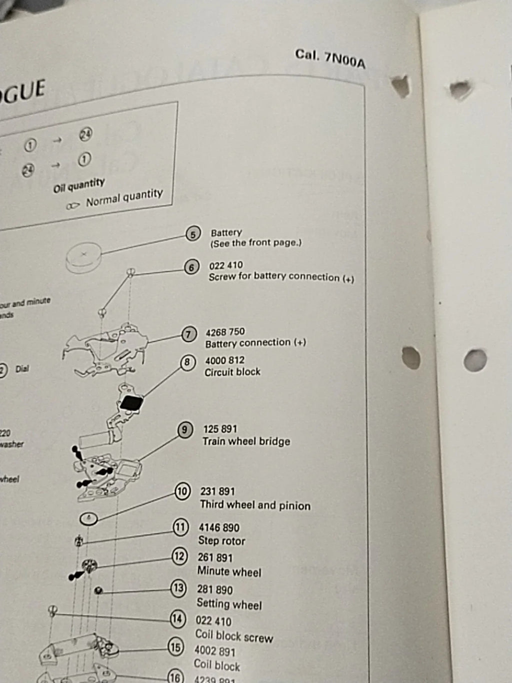 NOS Seiko circuit cal / 7N00A/7N01A Part . 4000 812