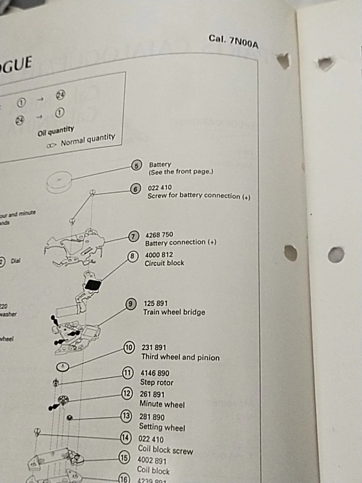 NOS Seiko circuit cal / 7N00A/7N01A Part . 4000 812